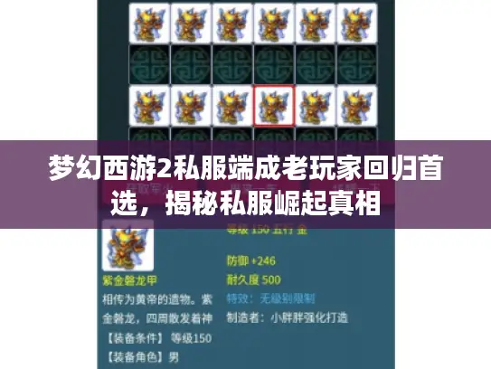 梦幻西游2私服端成老玩家回归首选，揭秘私服崛起真相