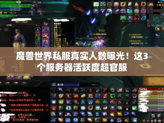 魔兽世界私服真实人数曝光！这3个服务器活跃度超官服