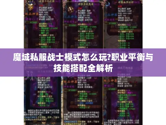 魔域私服战士模式怎么玩?职业平衡与技能搭配全解析