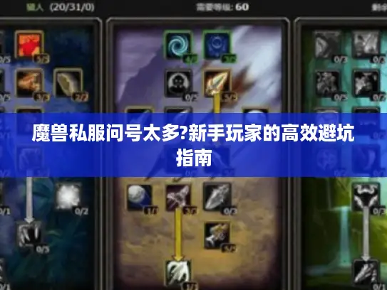 魔兽私服问号太多?新手玩家的高效避坑指南