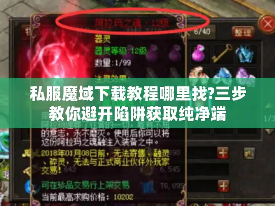 私服魔域下载教程哪里找?三步教你避开陷阱获取纯净端