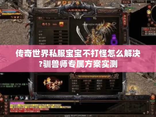 传奇世界私服宝宝不打怪怎么解决?驯兽师专属方案实测