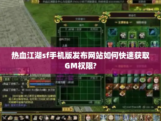 热血江湖sf手机版发布网站如何快速获取GM权限?