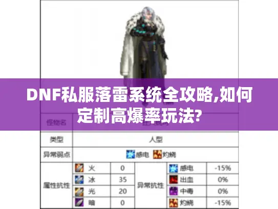 DNF私服落雷系统全攻略,如何定制高爆率玩法? DNF私服落雷系统全攻略,如何定制高爆率玩法?