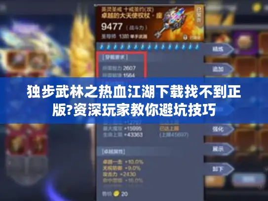 独步武林之热血江湖下载找不到正版?资深玩家教你避坑技巧 独步武林之热血江湖下载找不到正版?资深玩家教你避坑技巧