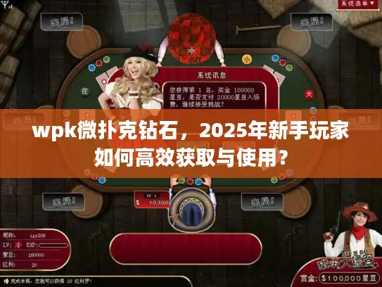 wpk微扑克钻石，2025年新手玩家如何高效获取与使用？