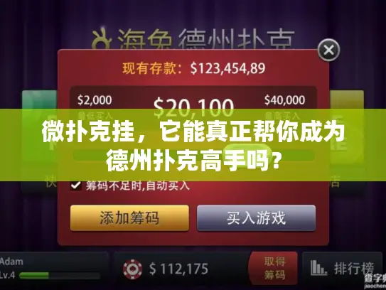 微扑克挂,它能真正帮你成为德州扑克高手吗? 微扑克挂,它能真正帮你成为德州扑克高手吗?
