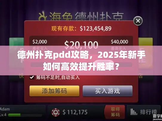 德州扑克pdd攻略，2025年新手如何高效提升胜率？