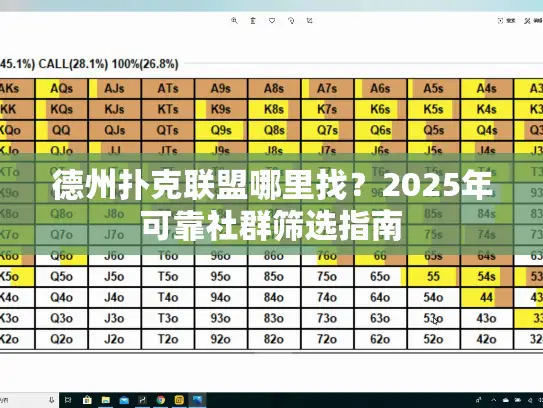 德州扑克联盟哪里找？2025年可靠社群筛选指南