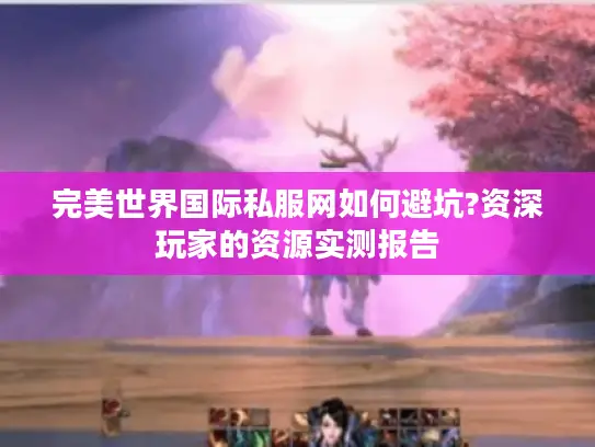 完美世界国际私服网如何避坑?资深玩家的资源实测报告