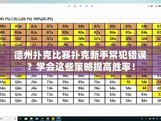 德州扑克比赛扑克新手常犯错误？学会这些策略提高胜率！