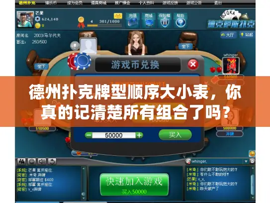 德州扑克牌型顺序大小表，你真的记清楚所有组合了吗？