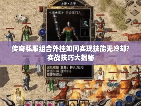 传奇私服组合外挂如何实现技能无冷却?实战技巧大揭秘