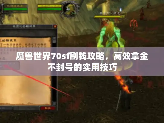 魔兽世界70sf刷钱攻略，高效拿金不封号的实用技巧