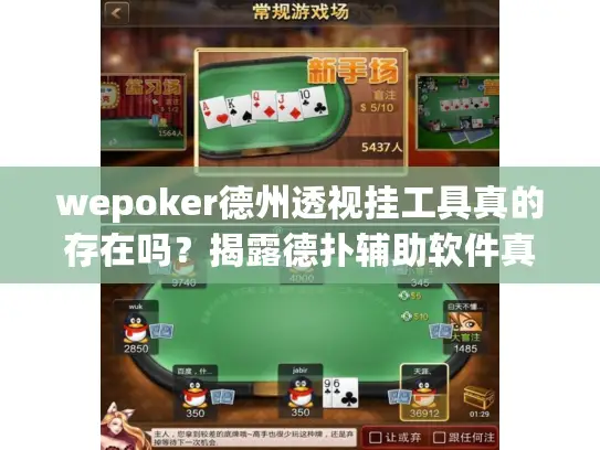 wepoker德州透视挂工具真的存在吗？揭露德扑辅助软件真相