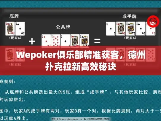 Wepoker俱乐部精准获客,德州扑克拉新高效秘诀 Wepoker俱乐部精准获客,德州扑克拉新高效秘诀