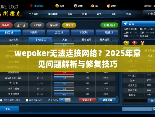 wepoker无法连接网络？2025年常见问题解析与修复技巧
