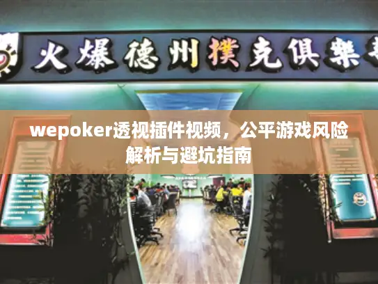 wepoker透视插件视频，公平游戏风险解析与避坑指南