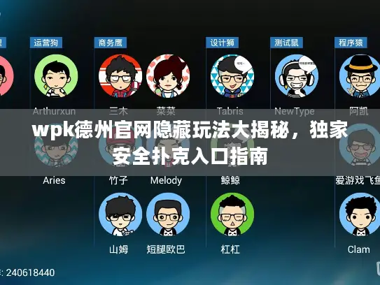 wpk德州官网隐藏玩法大揭秘，独家安全扑克入口指南