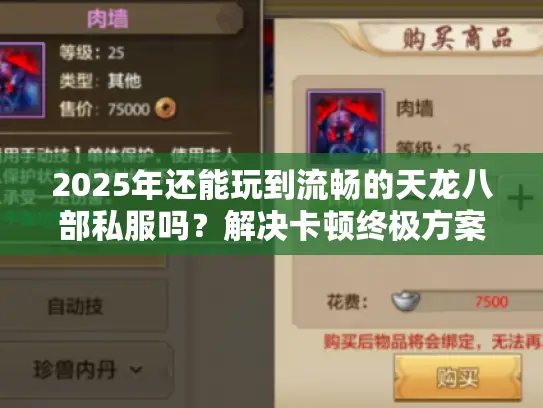 2025年还能玩到流畅的天龙八部私服吗?解决卡顿终极方案 2025年还能玩到流畅的天龙八部私服吗?解决卡顿终极方案