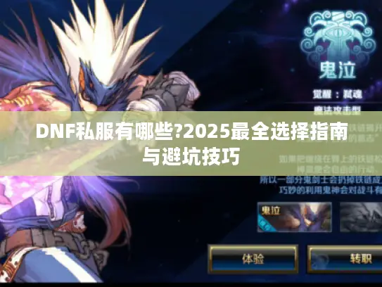 DNF私服有哪些?2025最全选择指南与避坑技巧 DNF私服有哪些?2025最全选择指南与避坑技巧