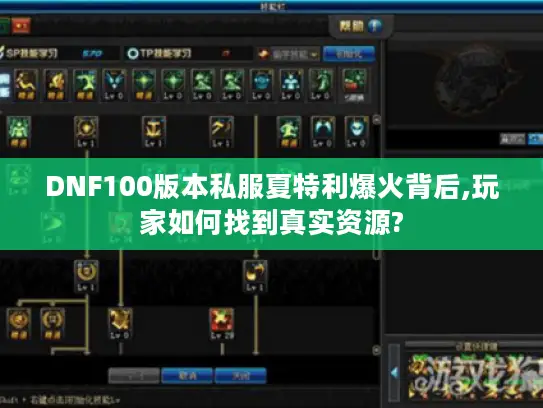 DNF100版本私服夏特利爆火背后,玩家如何找到真实资源?