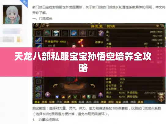 天龙八部私服宝宝孙悟空培养全攻略