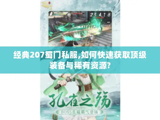 经典207蜀门私服,如何快速获取顶级装备与稀有资源?
