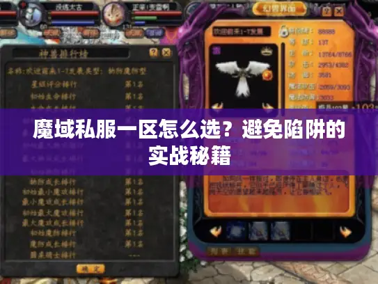 魔域私服一区怎么选？避免陷阱的实战秘籍