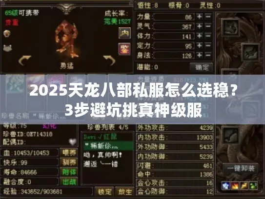 2025天龙八部私服怎么选稳？3步避坑挑真神级服