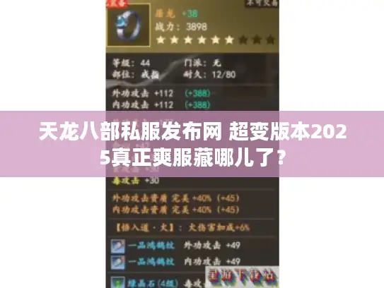 天龙八部私服发布网 超变版本2025真正爽服藏哪儿了？