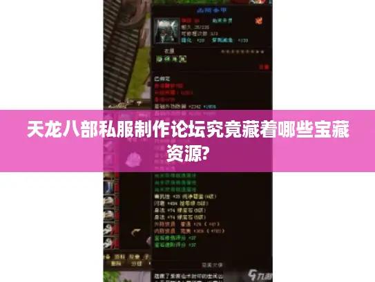 天龙八部私服制作论坛究竟藏着哪些宝藏资源?